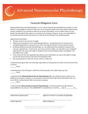 Fillable Online Financial Obligation Form Fax Email Print Pdffiller