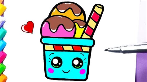 C Mo Dibujar Helado Kawaii Como Desenhar Sorvete Paso A Paso