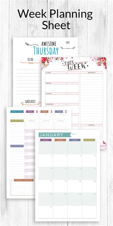 Week Planning Sheet Is Perfect For Those Who Prefer Minimalistic Design