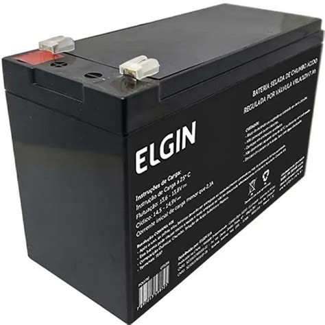 Bateria Para Nobreak 12V 7Ah Selada Elgin ELE000000082293 Chumbo VRLA