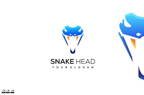 snake head logo design gradient color By NorinHood | TheHungryJPEG