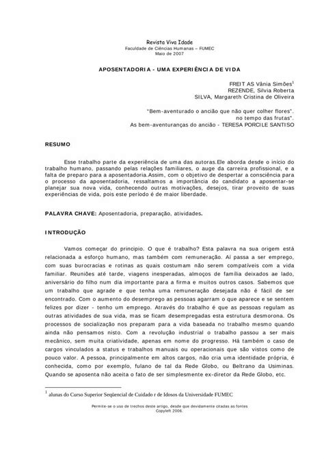 PDF Revista Viva Idade Faculdade de Ciências Humanas FUMEC o