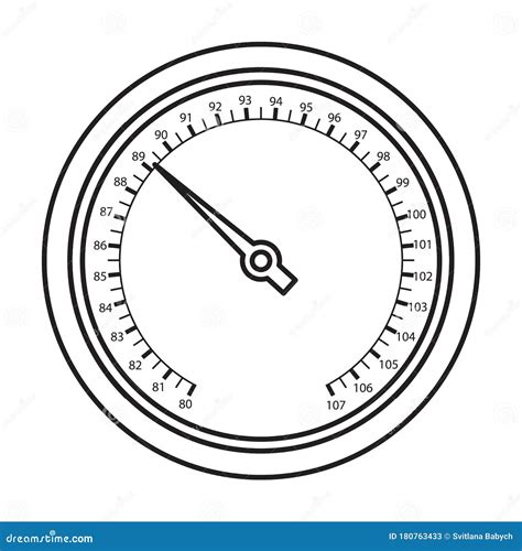 Barometer Vector Icon Outline Vector Icon Isolated On White Background