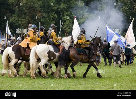 Th Century Re Enactment Of The English Civil War Between The