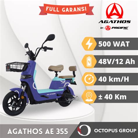 Jual Sepeda Listrik Agathos AE 355 500 Watt 12 AH Bergaransi Resmi