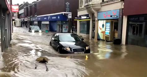 Storm Dennis Pontypridd Submerged Under Water As Heavy Flooding Hits