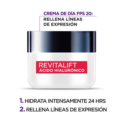 3 Pack Crema Facial Día Ácido Hialurónico Revitalift Loréal