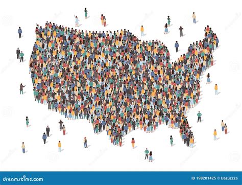 usa map    people large crowd shape group  people stay