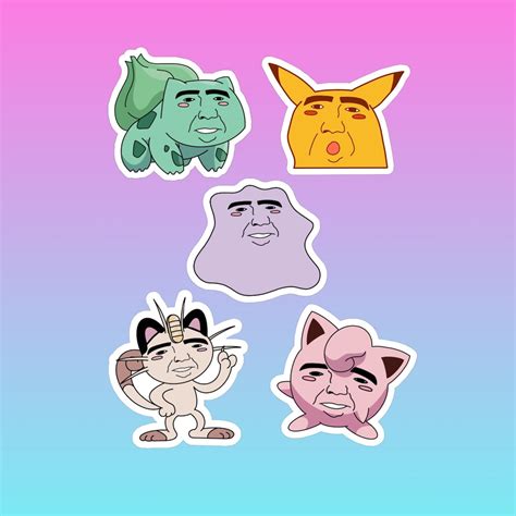 Nick Cage/face Swap Stickers Anime Merch Adhesive Funny Gag - Etsy