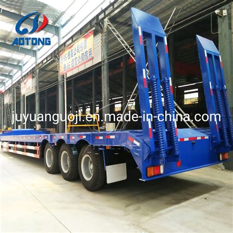 3 Axles Low Bed Truck Trailer Detachable Gooseneck Lowbed Semi Trailer