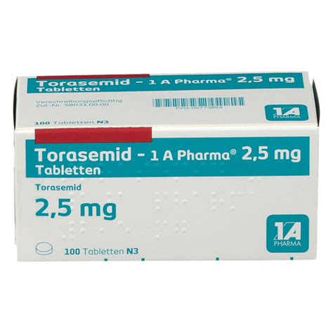 Torasemid 1A Pharma 2 5Mg 100 St Mit Dem E Rezept Kaufen Shop Apotheke