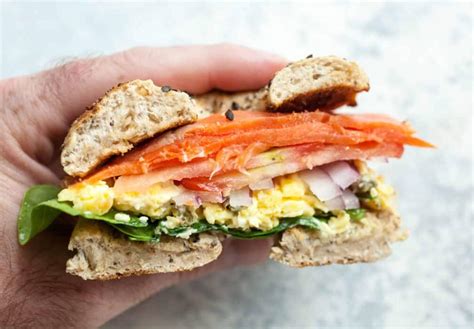 Lox Breakfast Bagel Sandwich Recipe ~ Macheesmo