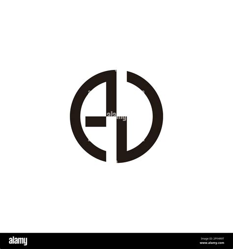 Letter E And N Square Circle Geometric Symbol Simple Logo Vector Stock