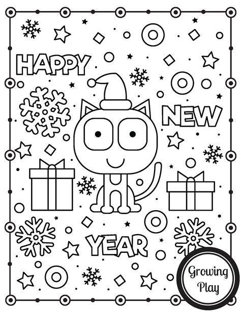 New Year Coloring Pages Free Printables Growing Play