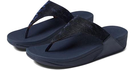 Fitflop Lulu Glitz Toe Post Sandals In Blue Lyst