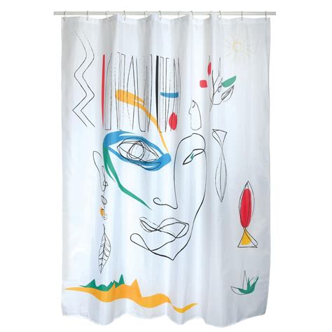 Rideau De Douche Spirella Blanc 180 X 200 Cm Leroy Merlin