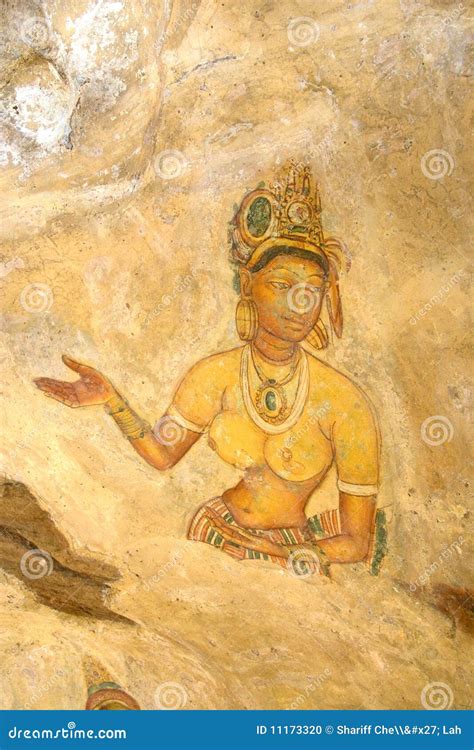 Sigiriya Fresco Sri Lanka Royalty Free Stock Photography