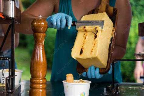 Raclette Swiss Cheese Melt Stock Photo | Adobe Stock