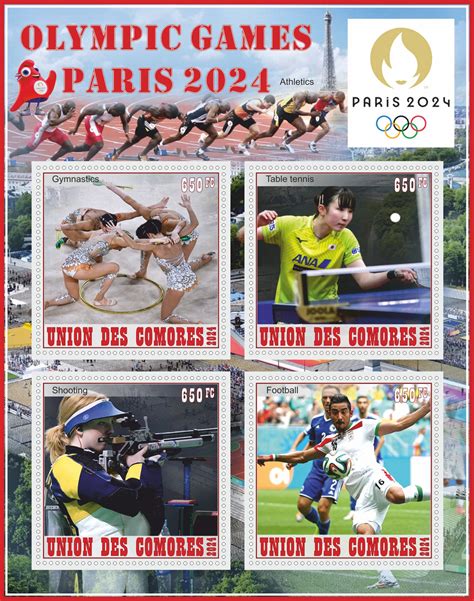 Stamps Olympics Games In Paris 2024 2024 Year 1 1 Sheets Perforated NEW