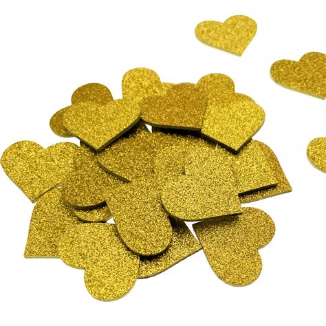 25 Holz Herzen gold Glitzer Konfetti Holzdeko Tischdeko Streudeko für