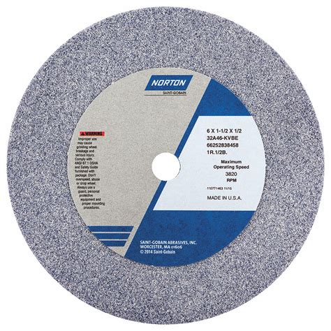 Norton Type 6 Aluminum Oxide Straight Cup Grinding Wheel 6 In 1 12 In Thickness 46 Abrasive