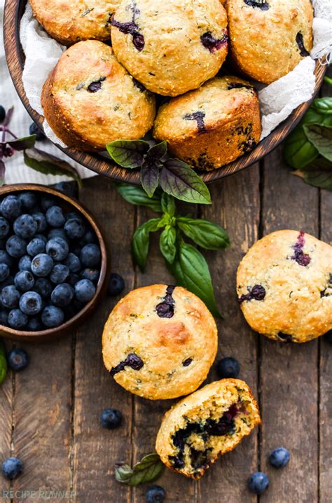 Blueberry Basil Cornmeal Muffins - Recipe Runner