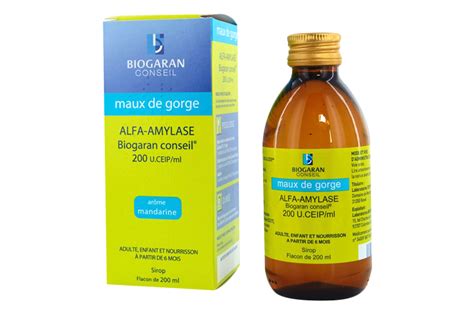 ALFA AMYLASE BIOGARAN 200 UI sirop 200 ml Pharma Médicaments