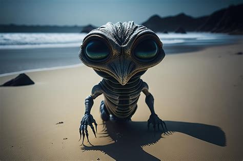 Premium Photo Alien In The Beach Generative Ai