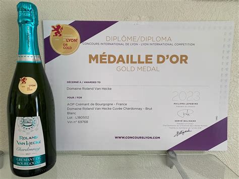 Médaille d Or au Concours International de Lyon 2023 DOMAINE ROLAND