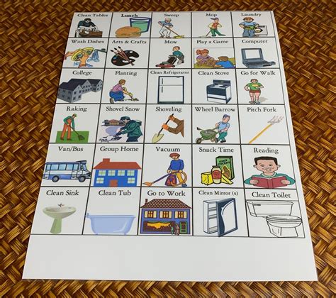 Visual Schedule Daily Chore Chart For Adults 60 Autism Pecs Etsy