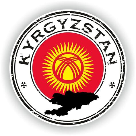 Kyrgyzstan Seal Sticker Round Flag For Laptop Book Fridge Etsy In