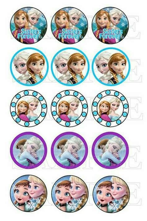 Frozen Princess Cupcake Toppers And Stickers