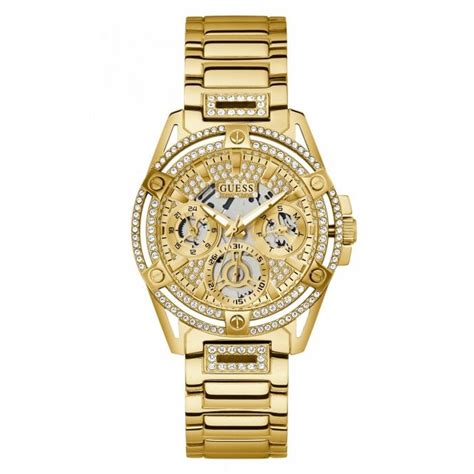 Guess Watches Guess Ladies Queen Yellow Gold Tone Cz Bracelet Strap Watch Women S Watches From