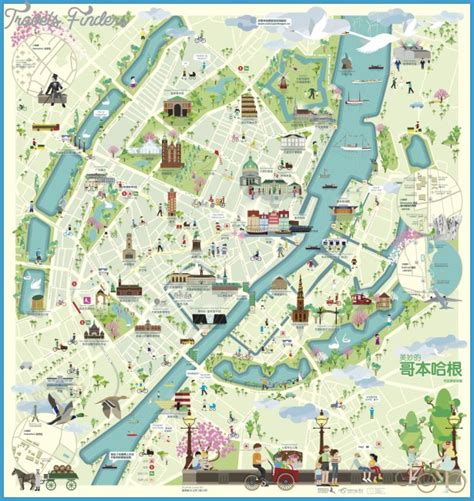 Copenhagen Map Tourist Attractions - TravelsFinders.Com