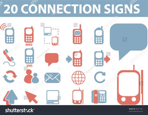 connection signs vector stock vector royalty