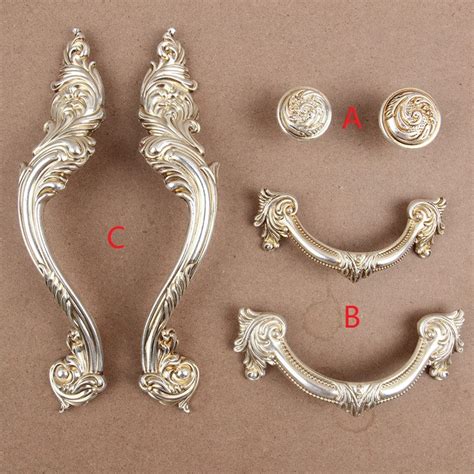 Shabby Chic Vintage Cabinet Door Handles Pulls Antique Silver Etsy