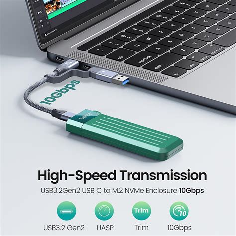 10gbps M2 Ssd Case Nvme Sata Dual Protocol M 2 To Usb Type C 3 1 Ssd Adapter For Nvme Pcie Ngff