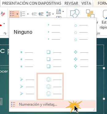 PowerPoint 2013 Personalización de las viñetas