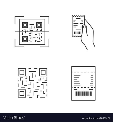 Barcodes Linear Icons Set Royalty Free Vector Image