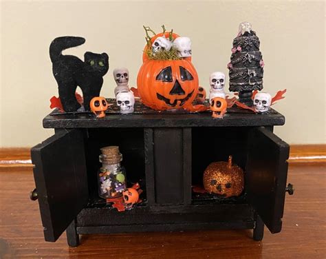 1 12 Haunted Dollhouse Cabinet Halloween Dollhouse Furniture