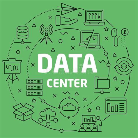 Linear Illustration Data Center Stock Vector Illustration Of Hardware