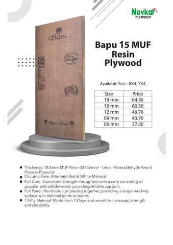 Mm Bapu Red White Bwr Grade Plywood Navkar Ply