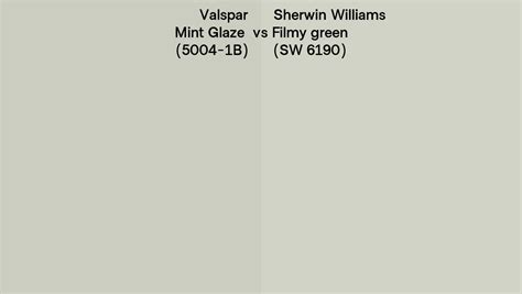 Valspar Mint Glaze 5004 1b Vs Sherwin Williams Filmy Green Sw 6190