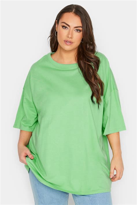 Yours Plus Size Green Oversized Boxy T Shirt Yours Clothing