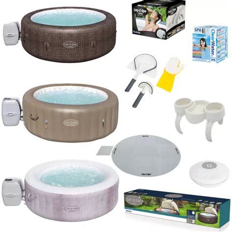 Bestway Lay Z Spa Hot Tub Canopy Floor Protector Clearwater Starter Kit