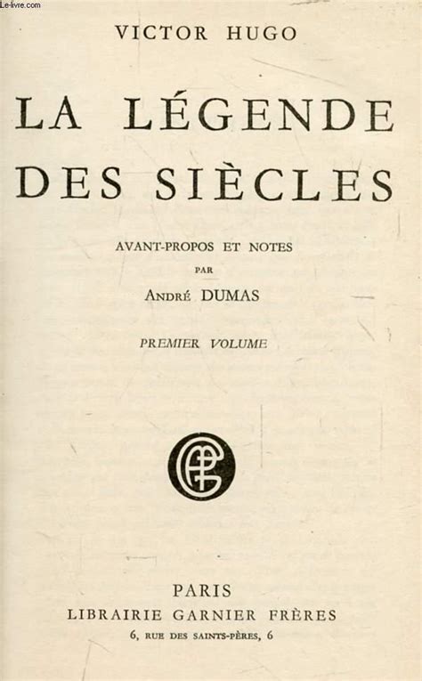 La Legende Des Siecles By Hugo Victor Bon Couverture Rigide 1950