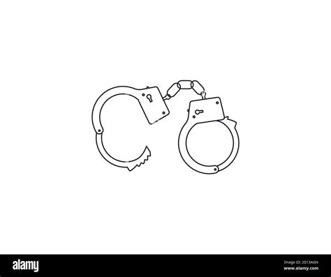 Handcuffs, open, outline icon on white background. Vector Stock Vector ...