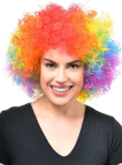 Jumbo Curly Rainbow Adults Costume Afro Wig