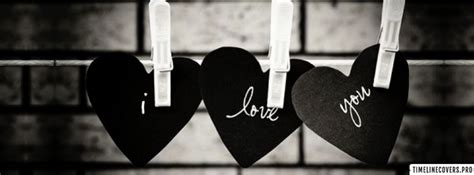 Love Hearts Black and White Facebook Cover Photo