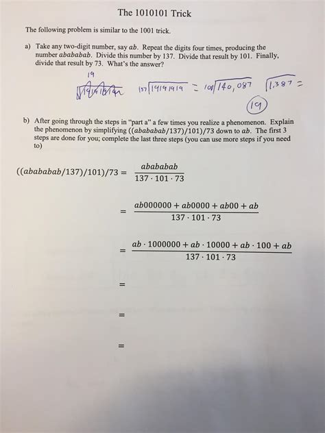 [university Math] the 1010101 trick. This math involves long division
